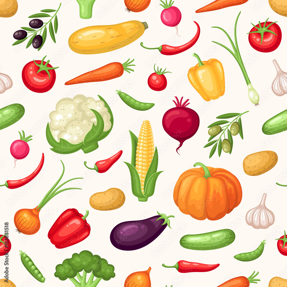 Seamless pattern with vegetables Seamless pattern with vegetables