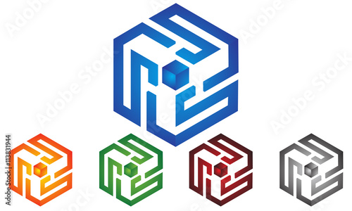 box, letter s logo vector