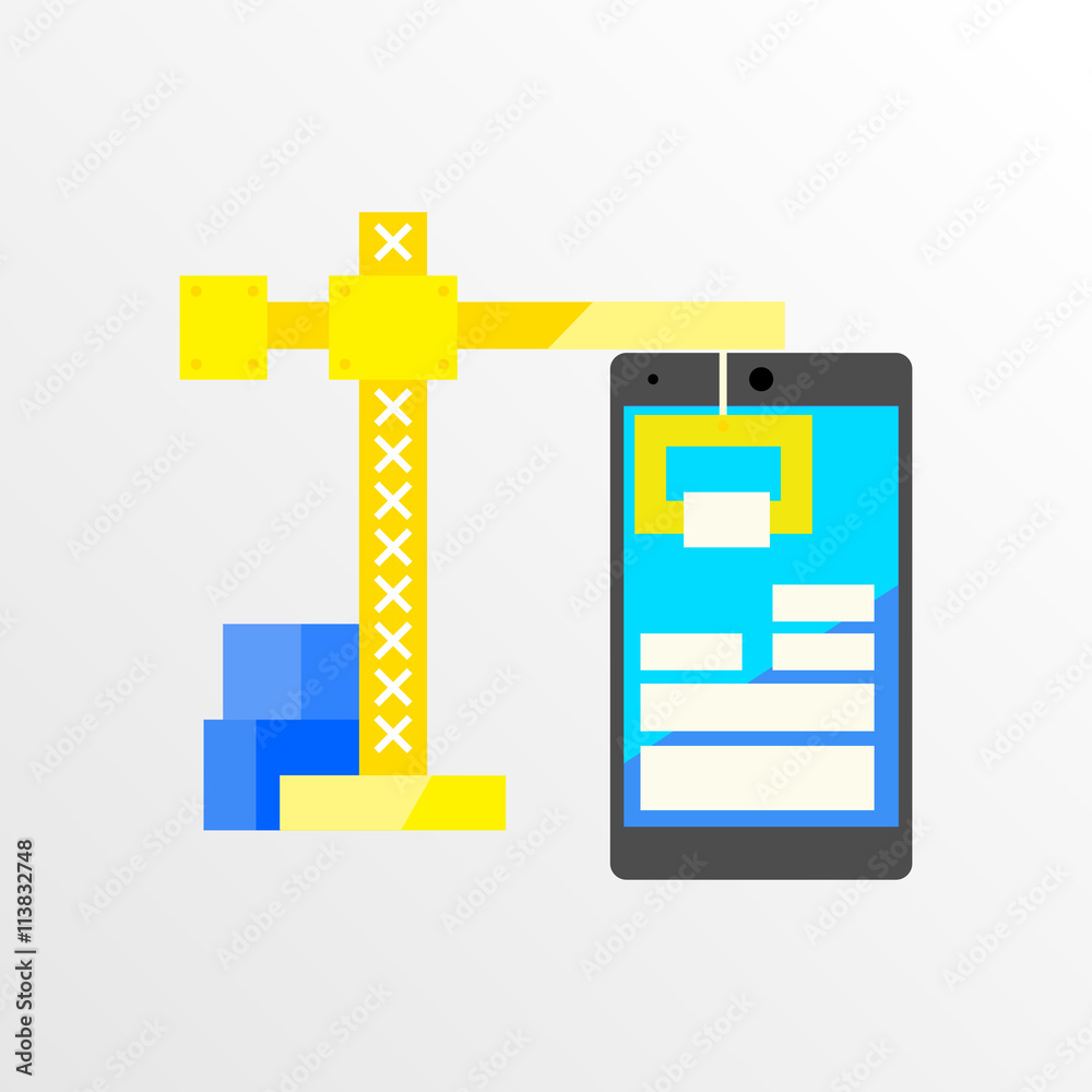 Obraz premium Building/Designing a website or application. Flat style vector d