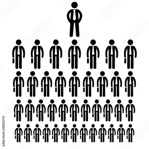 stick figure icon businessmen big company human resources vector