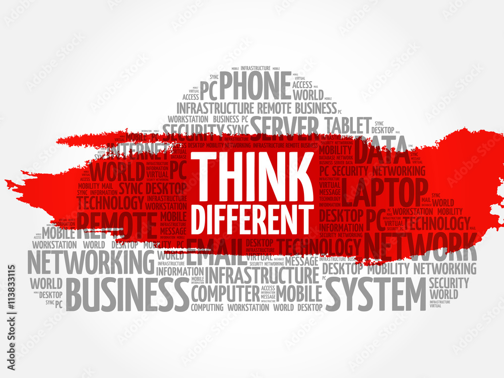 Fototapeta premium Think Different word cloud concept