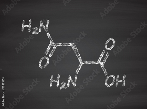 Cuadro en lienzo Asparagine (L-asparagine, Asn, N) amino acid molecule.