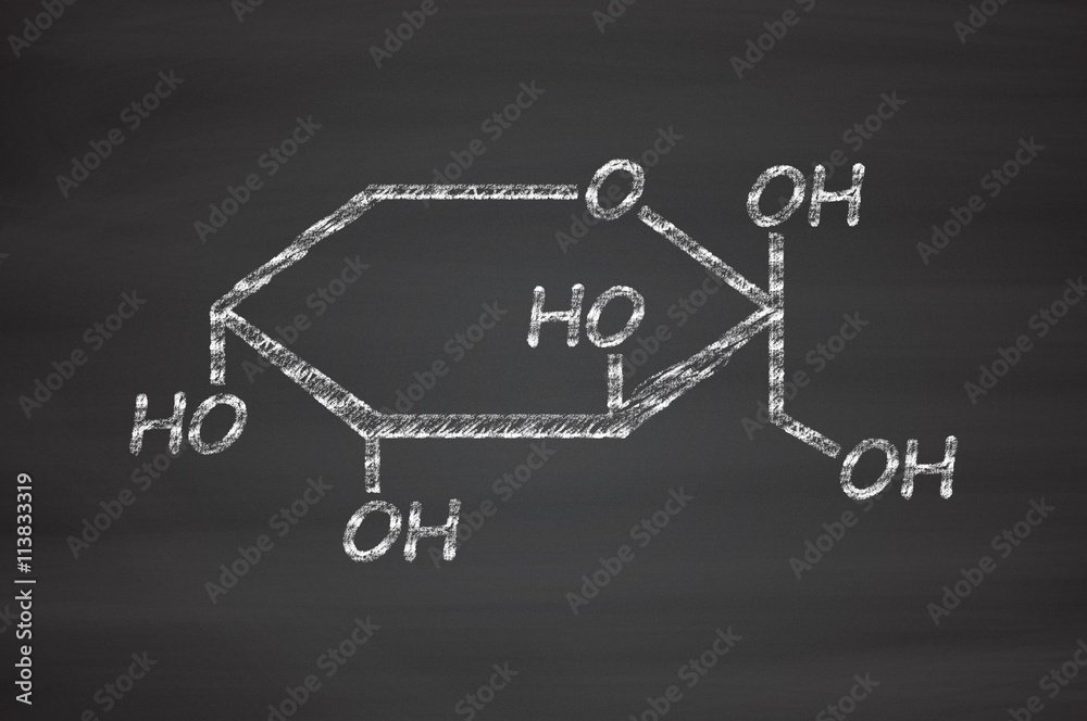 Fructose (D-fructose) fruit sugar molecule. Component of high-fructose corn syrup (HFCS). Fructose (D-fructose) fruit sugar molecule. Component of high-fructose corn syrup (HFCS).