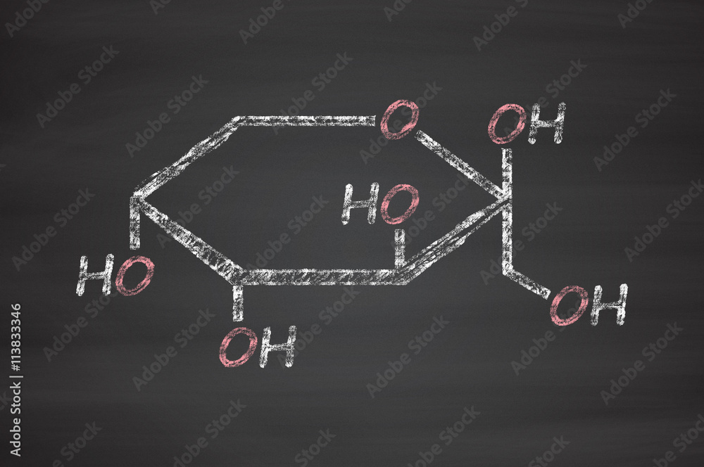 Fructose (D-fructose) fruit sugar molecule. Component of high-fructose corn syrup (HFCS). Fructose (D-fructose) fruit sugar molecule. Component of high-fructose corn syrup (HFCS).