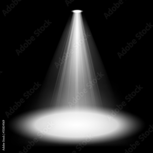 Spotlights shining on transparent background