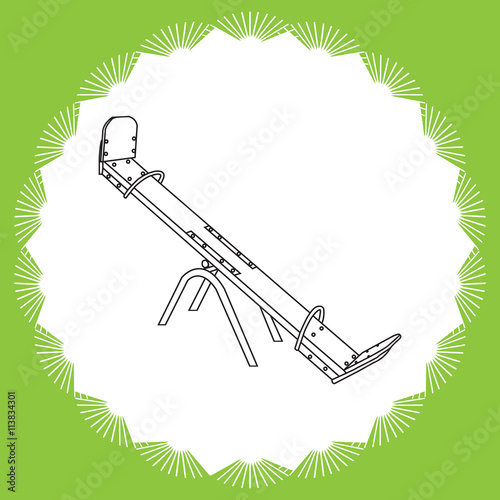 swing balancer for children, set, doodle style, sketch illustration