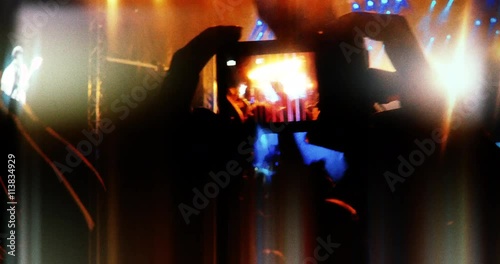 4K Intense Lights and Camera Pictures at Live Music Festival Concert
