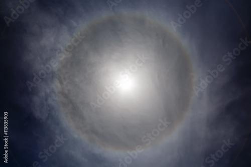 halo effect around the sun, day of clouds unusual
