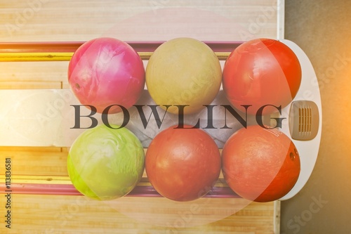 The word bowling background bowling balls