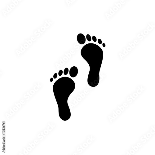 Icon traces of human fingerprint. The imprint of human feet