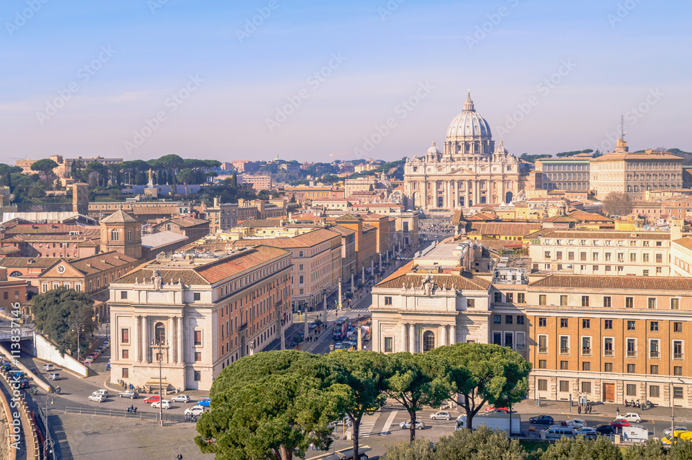 Vatican and St Peters' basilica in Rome