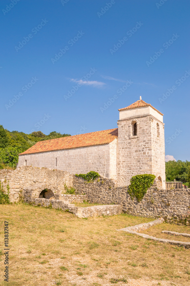 Ancient medieval church of St Lucy in Jurandvor, island Krk, Croatia