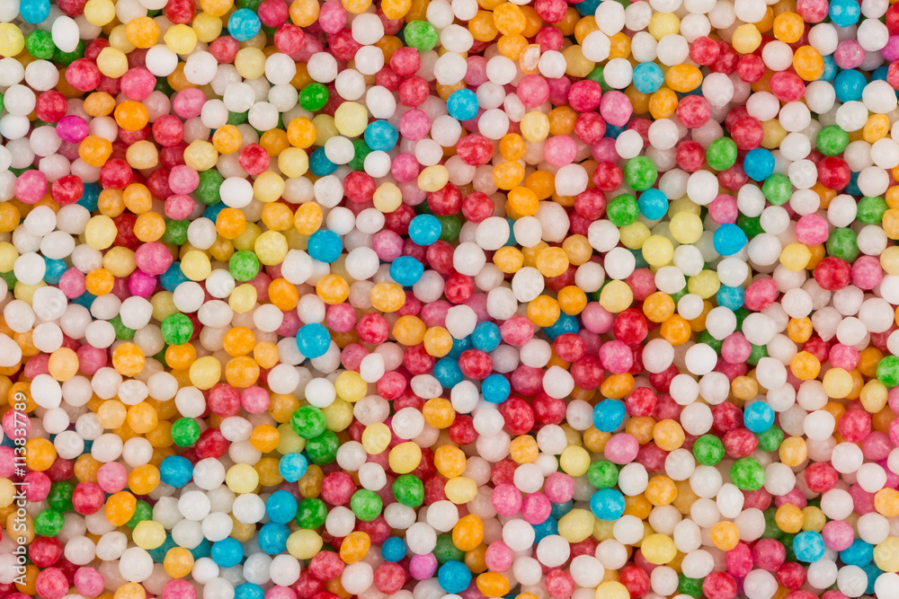 Shot of colorful sugar balls Shot of colorful sugar balls