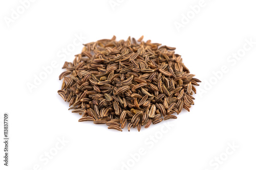 Heap of dry caraway seeds