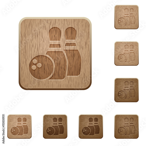 Bowling wooden buttons