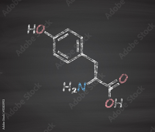 Tyrosine (l-tyrosine, Tyr, Y) amino acid molecule. photo