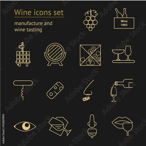 Wine icons collection