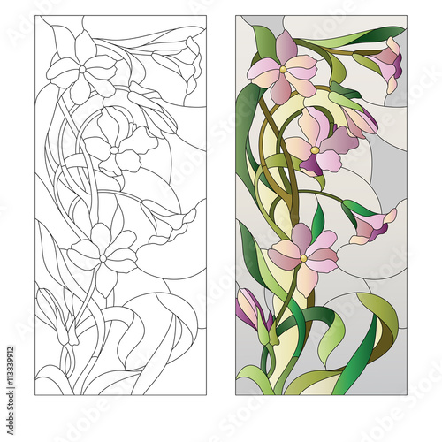 floral stained-glass pattern