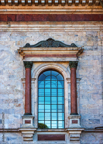 The old style window  of Saint Isaac's Cathedral in St.Petersburg, Russia.