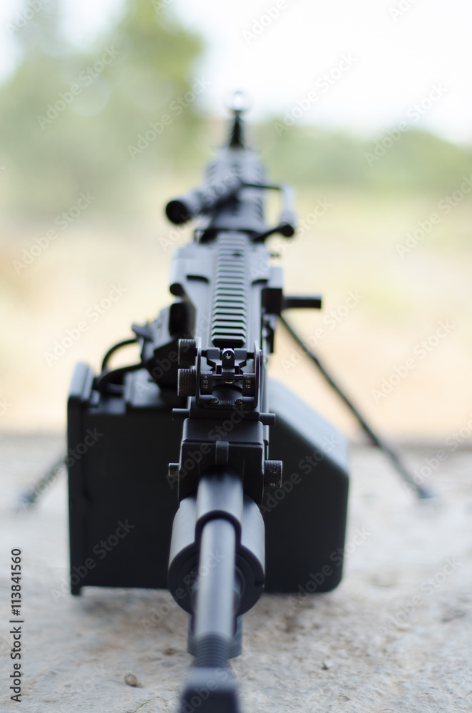 m249 minimi light machine gun airsoft Stock Photo Adobe Stock