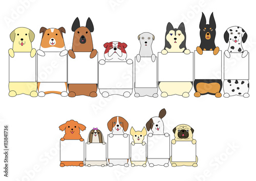 dogs standing with the card © Studio Ayutaka
