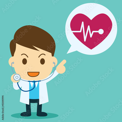 doctor checking the heart rate