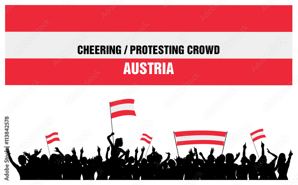 Cheering or Protesting Crowd Austria