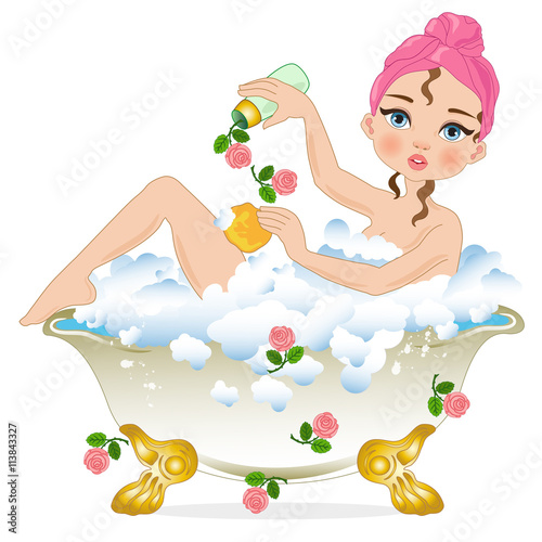 Bagno di Rose su Sfondo Bianco
