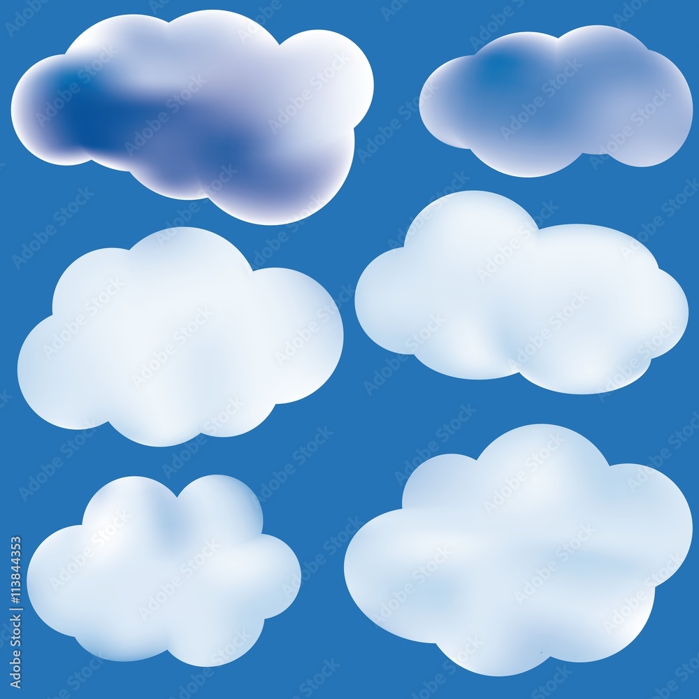 Clouds. Set. Vector.
