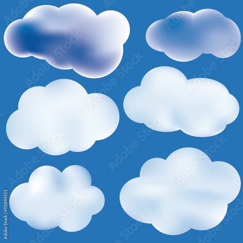 Clouds. Set. Vector. © automation5