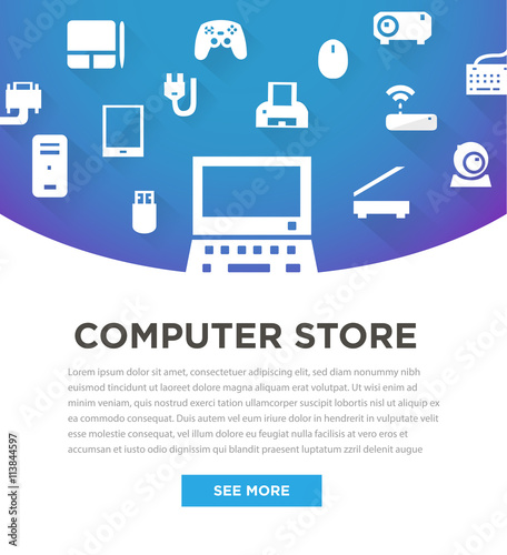 Blue computers device icons
