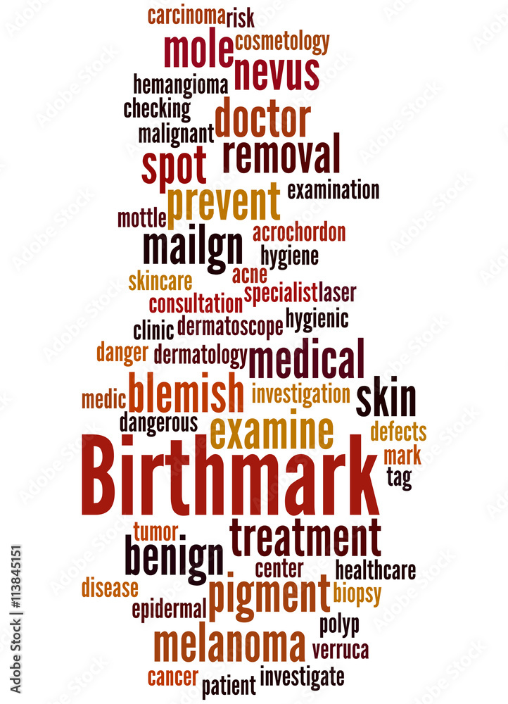 Obraz premium Birthmark, word cloud concept