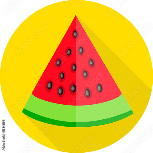 Juicy watermelon. Colorful flat icon