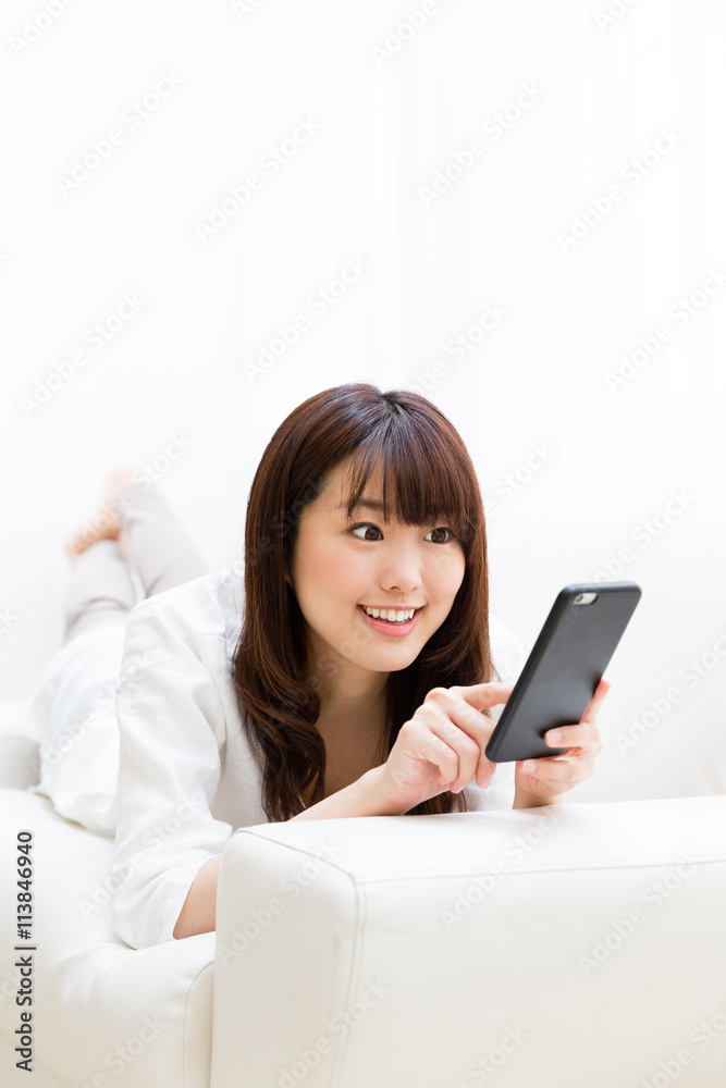 attractive asian woman using smart phone attractive asian woman using smart phone