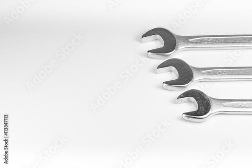 The chrome wrench steel tools