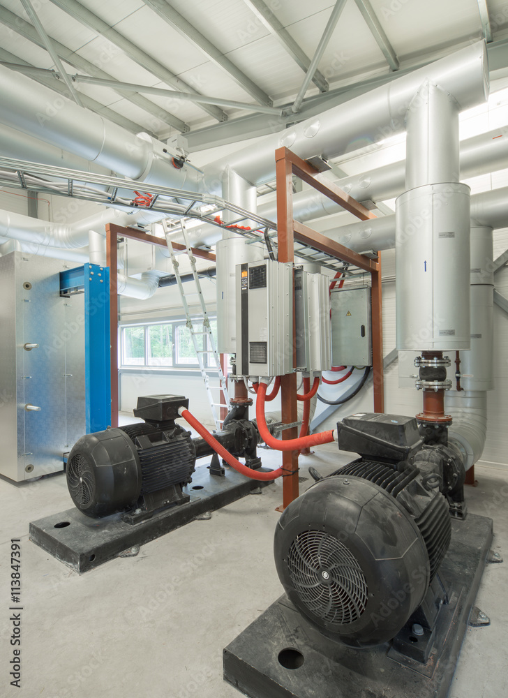 Pump room. Modern boiler room. Engine room. Pump room. Modern boiler room. Engine room.