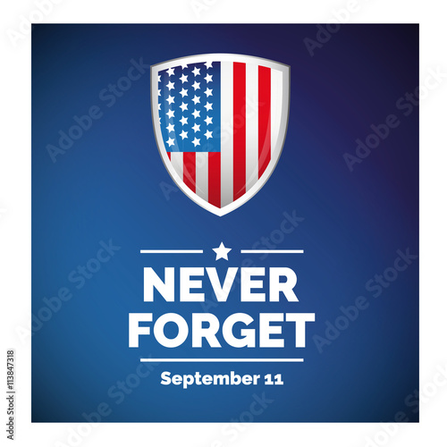 United States Flag with 9/11 concept vector