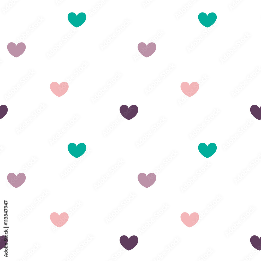 cute colorful hearts romantic seamless vector pattern background illustration
