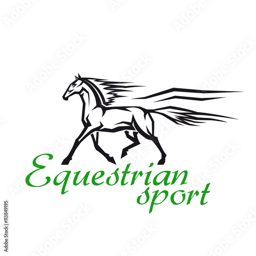 Galloping horse symbol for horse racing design