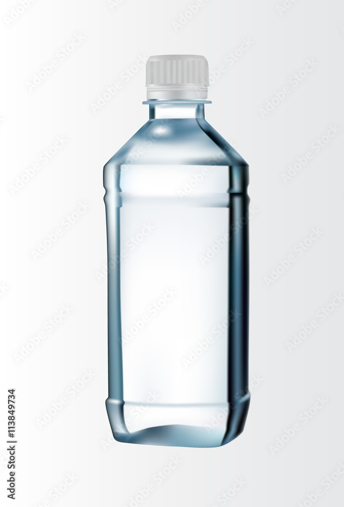 Plastic bottle of drinking water isolated on white