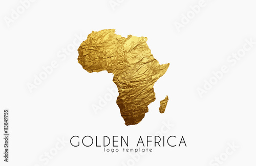 Africa. Golden Africa logo. Creative Africa logo design