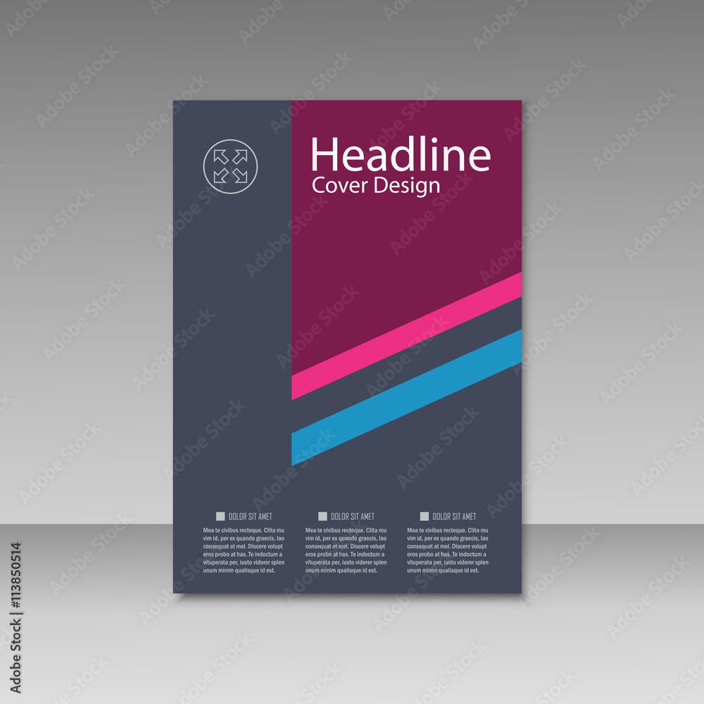 Abstract triangle line brochure cover design. A4 size template