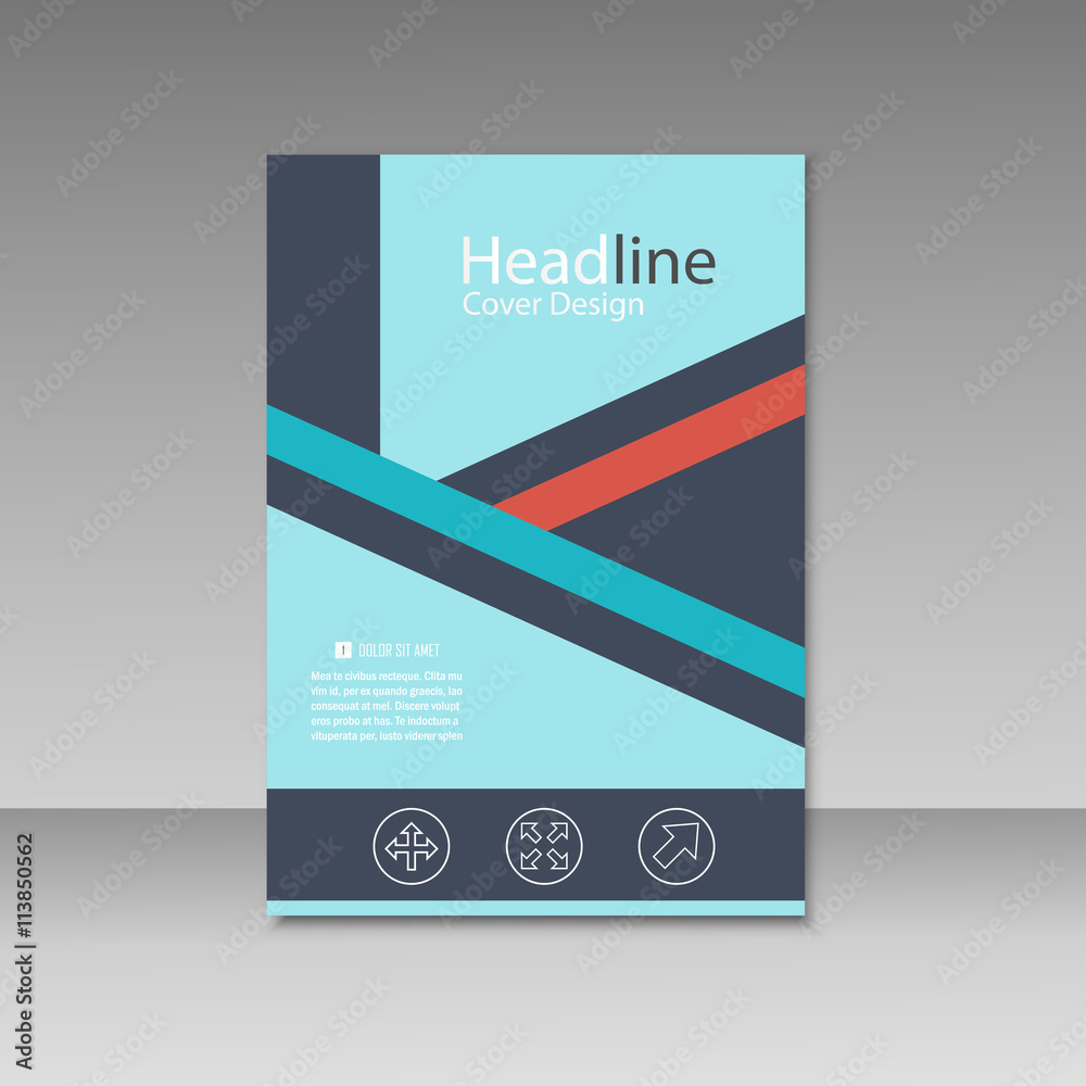 Fototapeta premium Abstract triangle line brochure cover design. A4 size template