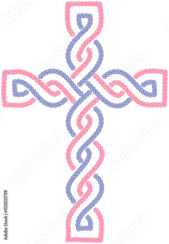 Historic croatian traditional national interlace or wattle style crosses, so called 