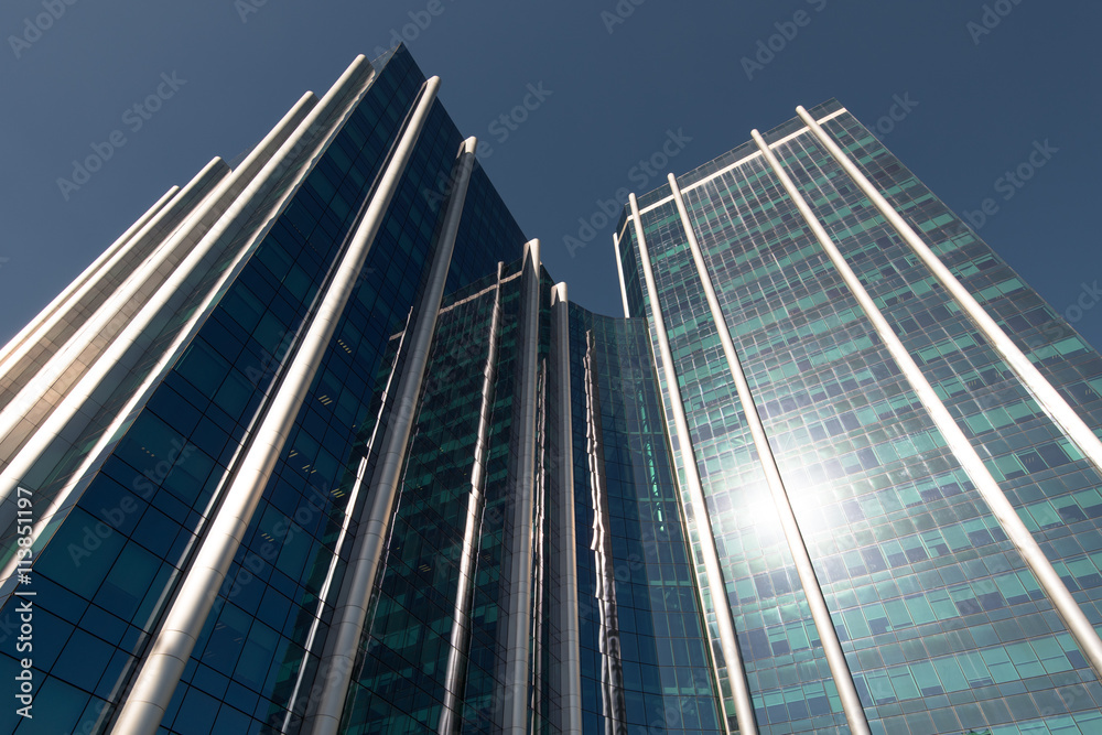 Blue Commercial Building