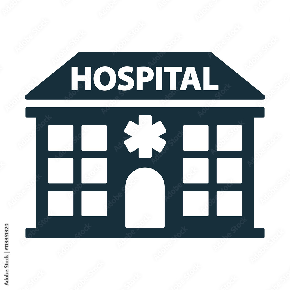 Fotografie hospital building front icon
