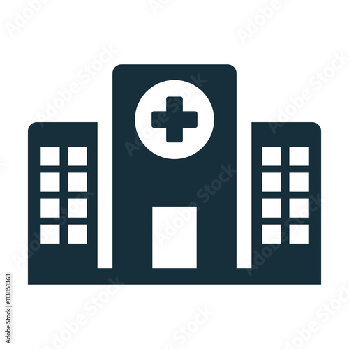 hospital building front icon