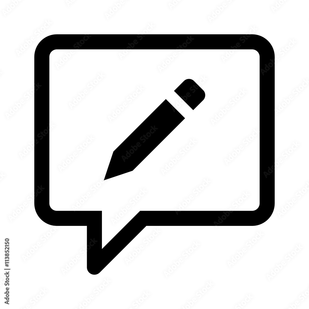 Blog or blogging square speech bubble line art icon for apps and websites Blog or blogging square speech bubble line art icon for apps and websites