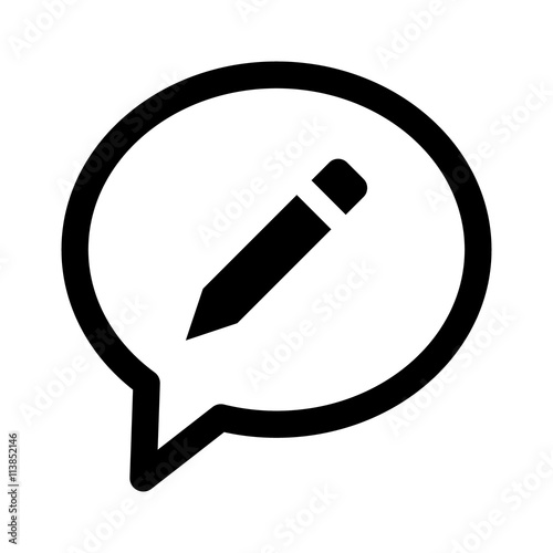 Blog or blogging speech bubble flat icon for apps and websites