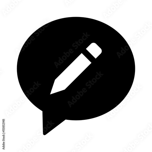 Blog or blogging speech bubble flat icon for apps and websites
